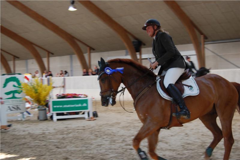 Lester Ask e. Lambrusco Ask, mor: Heide Ask,  vandt 6 års championatet på Allerupgård.
Her ses han og Sarah efter 2. pladsen i MB'en ved stævnet på Stutteri Ask tidligere på året.

